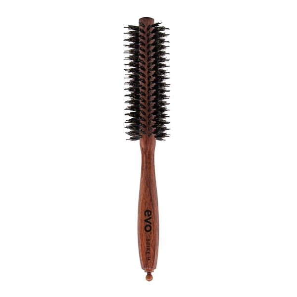 evo Spike Radial Hair Brush - Professional Boar Bristle Blow Dryer Vent Defining Thermal Brush - Heat Resistant Anti Frizz for Smooth Shiny Volume Polish Hair - 14mm