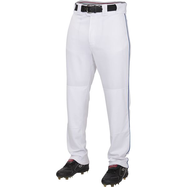 Rawlings PRO 150 Series Game/Practice Baseball Pant | Youth Small | Piped - White/Navy | Relaxed Fit