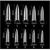 600 Pieces Extra Long XXL Stiletto Straight Pointed False Nail Tips Nail Extensions CLEAR Half Cover Acrylic False Nails Tips- Professional Salon & Home Use