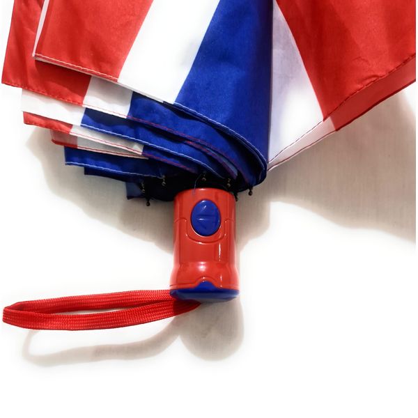Folding Travel Umbrella with Union Jack Design and Automatic Push Button Opening Britain England