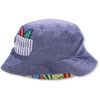 Mud Pie Baby-Boys Infant Chambray Surfboard Reversible Print Hat, Multi Colored, Small