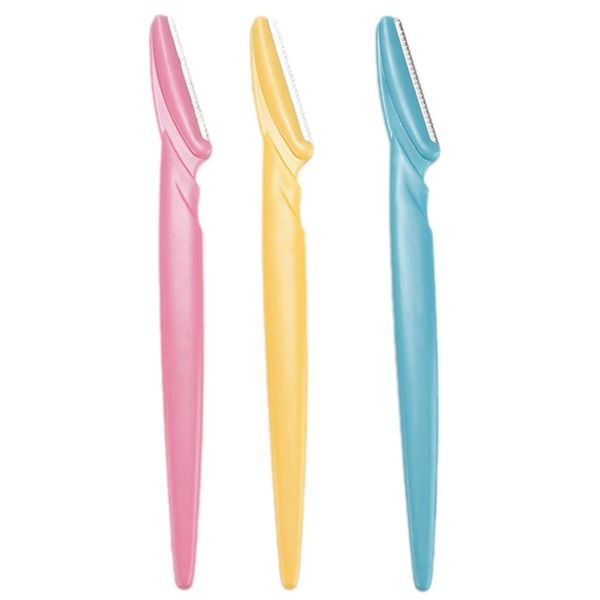 Eyebrow Razor, Exfoliating Tool, (3 pack) Face Body Neck Women's Dermaplaning Kit, Fine Hair Shaver, Razors Women, Trimmer, Brow Removal Blade, Peach Fuzz Remover by TradeProvider®