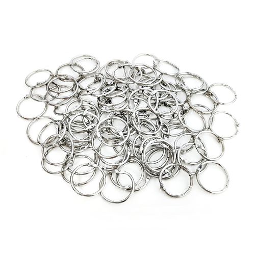Loose Leaf Binder Rings 1-Inch（100 Pack） Office Metal Book Rings, Nickel Plated Steel Key Rings for School，Sliver