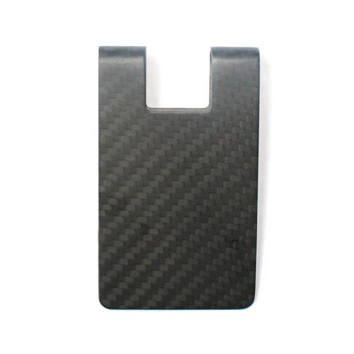 Medifier Carbon Fiber Money Clip Business Card Holder for Women or Men Front Pocket Slim Leather Money Holder Glossy Black, matt, Modern