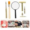 1 Set Dinosaur Dig Tools Kit: Archaeological Excavation Tool Set with Mini Hammer Chisel Brush Scraper Kit