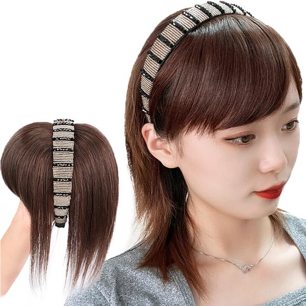 QIAOXI Bangs Wig, Headband, Women's, Partial Wig, Hair Clip, Point Wig, Partial Cover, Wig, Costume, Heat Resistant, Thick, Natural