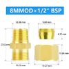 ERGAOBOY 2 Pcs 8MM OD X 1/2" BSP Thread Brass Compression Pipe Fitting, Heavy Duty Brass Compression Fitting