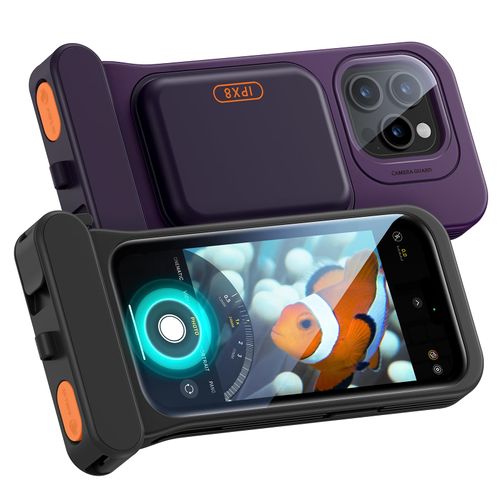 ESR Waterproof Phone Pouch for iPhone 13 Pro / 14 Pro / 15 Pro, Underwater Touch Sensitivity, IPX8 Floating Waterproof Cellphone Case with Lanyard, Dry Bag for Snorkeling, Black and Purple, 2 Pack