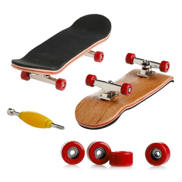 1 Pack Professional Mini Maple Wooden Fingerboards, Finger Skateboard Toy Set for Kids (Red)