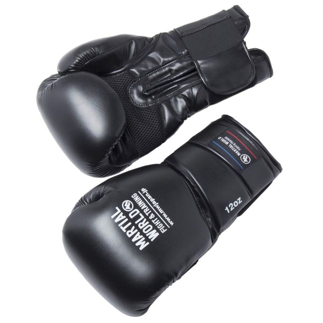 MARTIAL WORLD Boxing Professional Workout Gloves BG410-12-BK Black 12oz