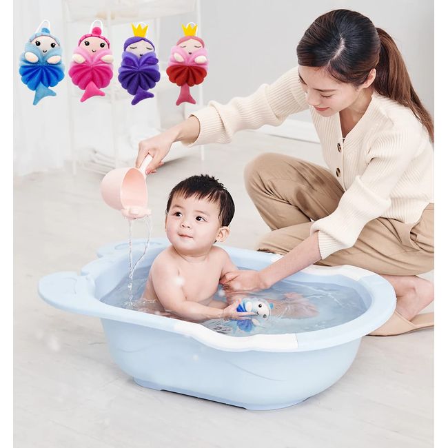 4Pcs Baby Bath Sponge Soft Baby Sponge for Bathing,Cute Animal