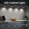 YGS-Tech LED Under Cabinet Lighting Kit, 1020 Lumens LED Puck Light, 5000K Daylight White, CRI90+, Touch Dimming, Black Trim All Accessories Included, for Kitchen, Closet Lights, Safe Light, 6-Pack