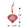 Ohio State Buckeyes Heart Christmas Metal Ornament