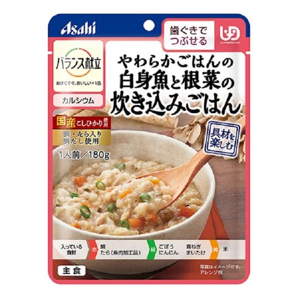 Asahi Group Foods Balance Menu Soft Rice Cooked White Fish and Root Vegetables 180G