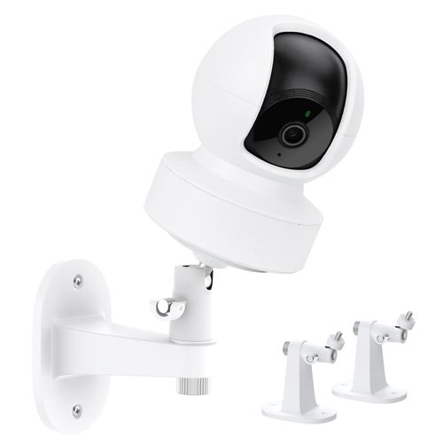 2Pack Adhesive Wall Mount Bracket Compatible with Kasa Indoor Pan/Tilt Smart Security Camera(EC70/71)/TP-Link Tapo C200/210, 360 Degree Adjustable Security Mount Holder
