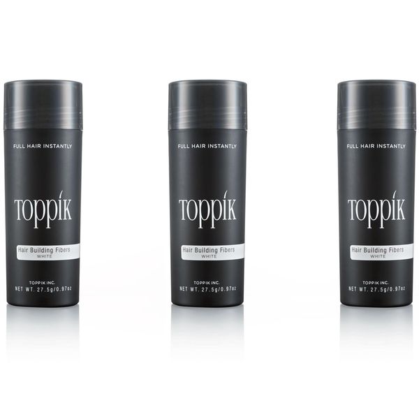 TOPPIK 3x 27,5 g Haarverdichter Streuhaar Haarverdichtung Schütthaar Hair Fibers Farbton Weiß White