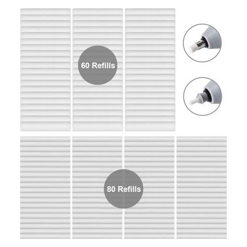 GuDoQi Pack of 140 Replacement Eraser Rubbers for Electric Eraser Refills, Replacement Eraser for Eraser Pen, 2 Sizes (2.3 mm, 80 Pieces and 5 mm, 60 Pieces)