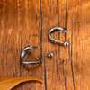 Rockyu Men's Earrings, Single Ear, Both Ears, Stainless Steel, Dako, Silver Earrings, Stylish, Simple, Finish, Hypoallergenic, Stud Earrings, American Piercing Parties, Fashion Accessories, Titanium Stainless Steel
