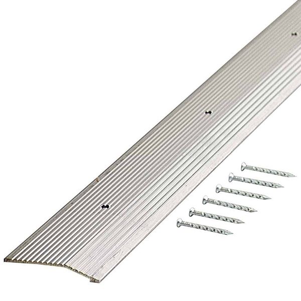 M-D Building Products 78071 Fluted 1-3/8-Inch by 36-Inch Carpet Trim, Silver