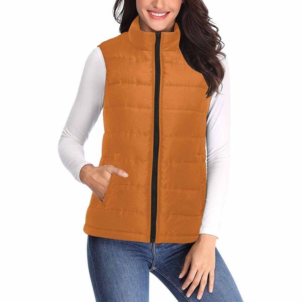 Womens Puffer Vest Jacket / Cinnamon Brown - M