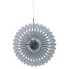 Unique Party 63194 - 40cm Silver Tissue Paper Fan Decoration