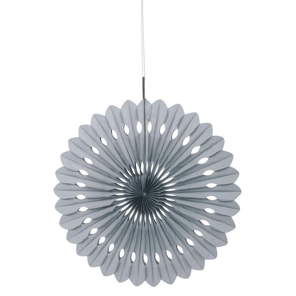 Unique Party 63194 - 40cm Silver Tissue Paper Fan Decoration