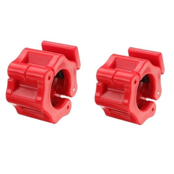 Weightlifting Barbell Weightlifting Straps Barbell Collar Lock Dumbbell Clips Clamps Weightlifting Bar Release Gym Dumbbell Fitness Body Building 28, 2pcs 28mm Red