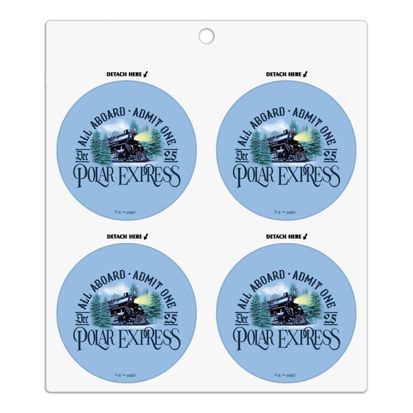 Polar Express All Aboard Refrigerator Fridge Locker Vinyl Circle Magnet Set