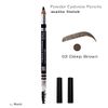 Deep Brown Makki Powder Eyebrow Pencil Powdery Matte Finish for professional powder look, buildable eye brow filler definer shape and fill with spoolie brush, Ash Ashy colours