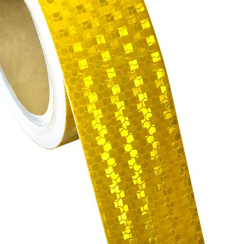 ONTWIE 30ft X 2" Reflective Safety Tape Honeycomb Yellow for Trailers 2 Inch - Reflector Conspicuity Caution Warning Sticker Stickers High Intensity Waterproof