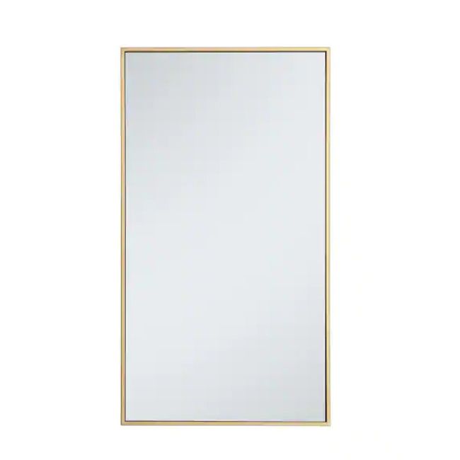 Stylewell Medium Rectangle Brass Modern Mirror (36 in. H x 20 in. W)