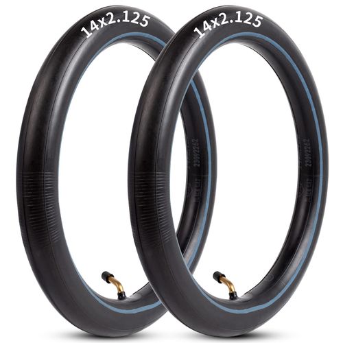 Heavy-Duty 14 x 2.125 Inner Tube 14 Inch Electric Bike Tubes with Angled Valve Stem for Replacement Electric Scooters and E-Bike Tire Tube 2 Packs