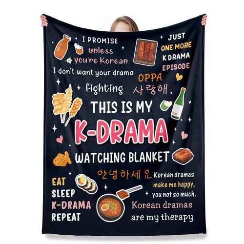 Kpop Merch,Korean Gifts for Women, K Drama Gifts for Women, Korean Stuff, K Pop Gifts Teen Girl Women, Valentines Day Throw Blanket 80x60in, Christmas Blanket for Women, Korean Blankets Stuff