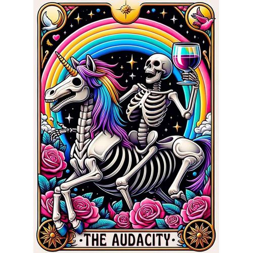 GOUOYANA Skull Diamond Art Kits for Adults, Tarot Card Diamond Painting for Beginners, DIY Full Rhinestone 5D Gothic Diamond Painting Kits (Gemstone Craft), Home Wall Decoration (12x16 inch)