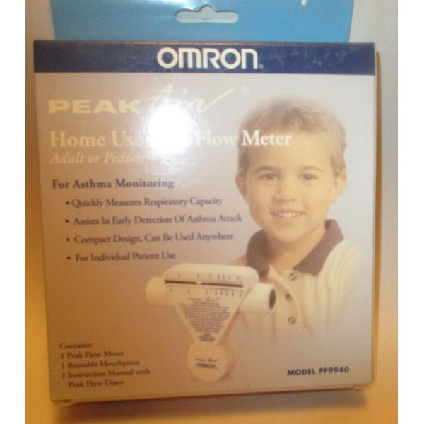 New w Box Omron Model PF9940 Peak Air Home Use Flow Meter Asthma Monitor,Box Dmg