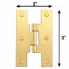 Flush Bright Solid Brass H Hinge Flush Brass 3"