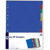 A4 PP DIVIDERS Assorted Colours 12'S x 6