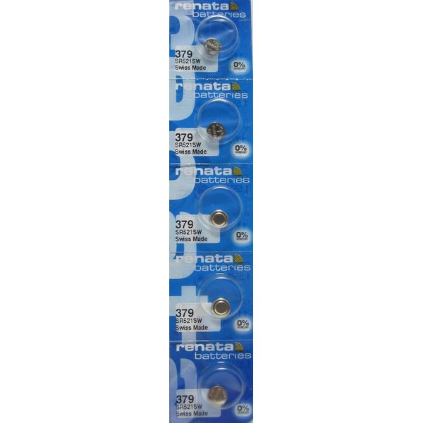 Renata 5 379 SR521SW Silver Oxide Zero Mercury Electronic Batteries