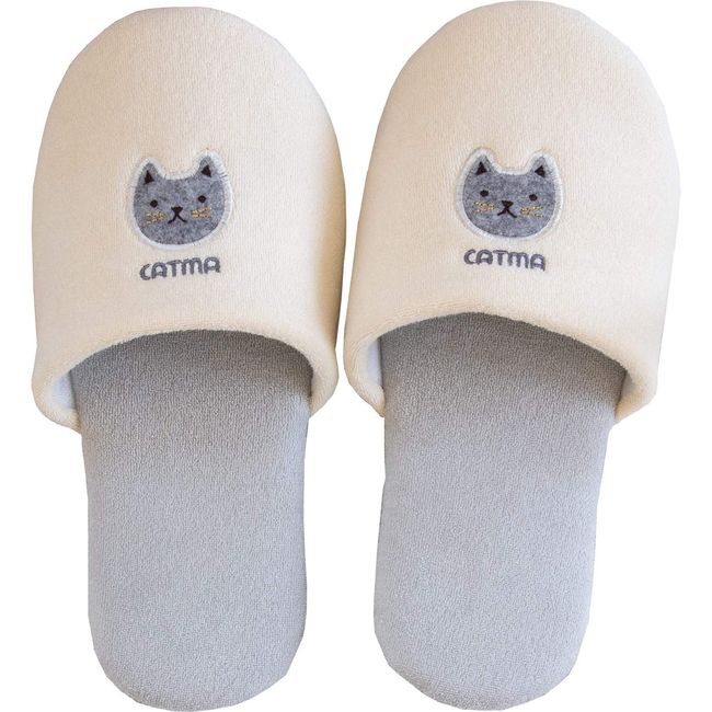 OKA Slipper Ivory Cat 6 (Cat Cat) Approx. 9.8 inches (25 cm)