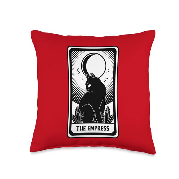 Tarot card Crescent and Cat, Tarot , The Empress Throw Pillow