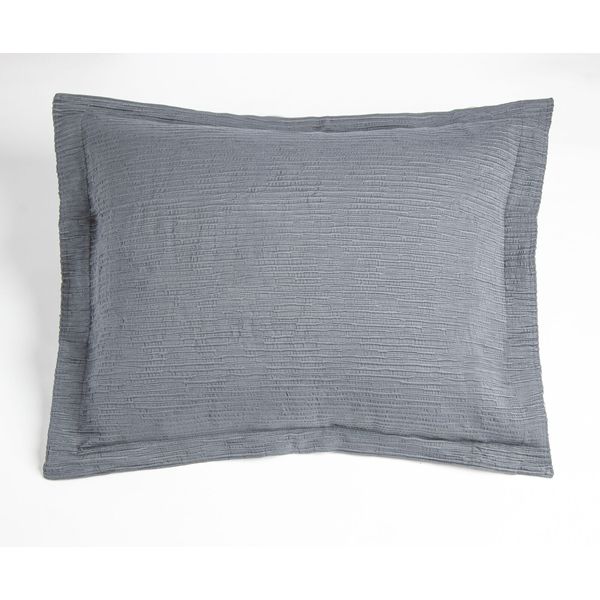 Ella Matelasse Pillow Sham, Charcoal, Standard