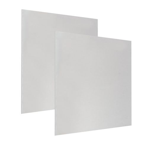 Oedema 2 Pcs Square Aluminum Craft Metal Sheets Thin Plate Covered with Protective Film 12 x 12 x 4/50 Inch (0.08inch) Steel Plate Sheet for Industrial, Crafting