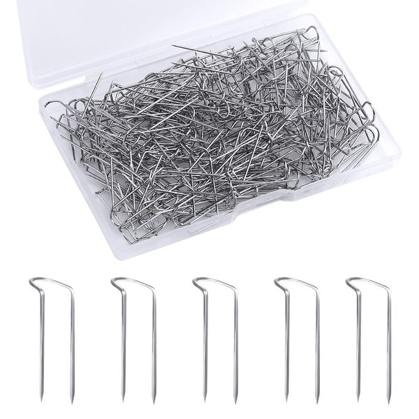 SAVITA 150pcs Sewing U Shaped Pins, Double Blocking Patchwork Pin for Fabric Curved Craft Straight Pins for Sewing Fabric Home Decor Jewelry Making(0.9 Inch/ 2.3cm Long)