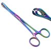 AAProTools 6" Mini Sponge Body Piercing Forceps Rainbow Color (Slotted)