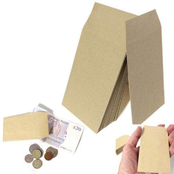 Indigo Plain Money Dinner Brown Manilla Envelopes (50)