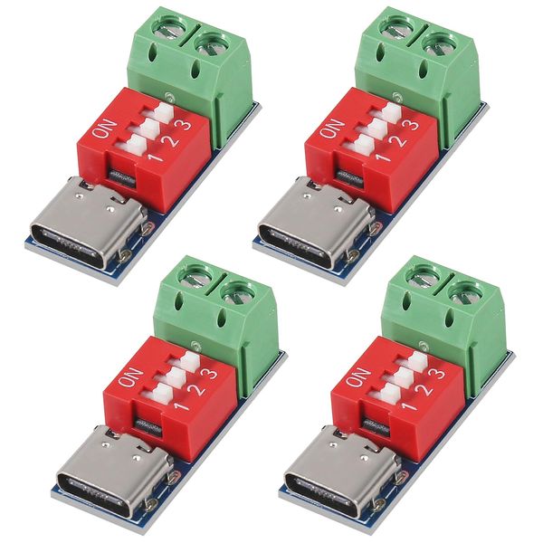 4pcs 5-20V Adjustable USB C PD Trigger Board PD/QC Decoy Board High Speed Charger Power Fast Charge PD Trigger Module