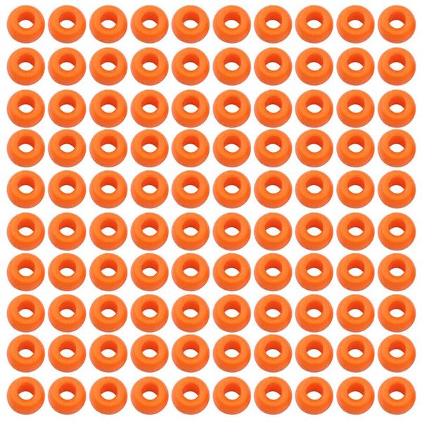 100pcs Orange Plastic Cord Lock 9MM Toggle Cord Stopper Round Bead for Clothes Elastic Drawstring