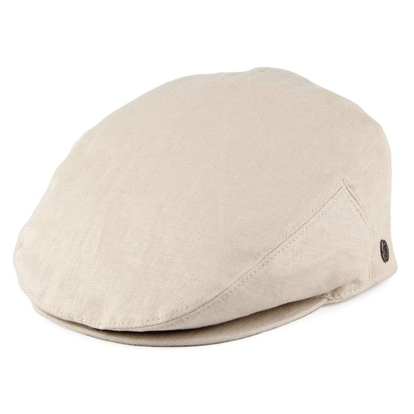 Jaxon & James Linen Flat Cap - Natural S