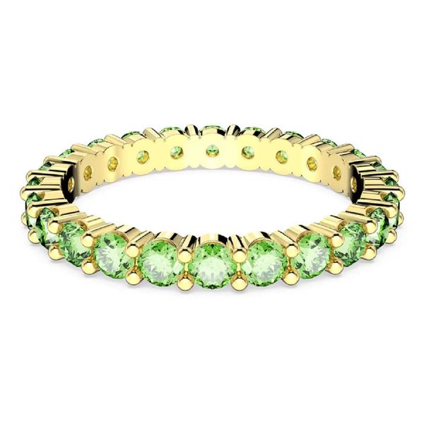 Matrix Gold-Tone Plated Green Ring