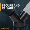 POWERTEC, 6 x 4 x 4 70189 Y-Fitting, Black